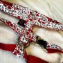 Harnais pour chien Ténaï taille S couleur rouge blanc, boucles en métal, sangle polypropylène rouge, Made In France by Pawm